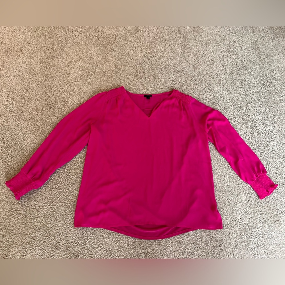 Pleated Ruffle Detail V Neck Top